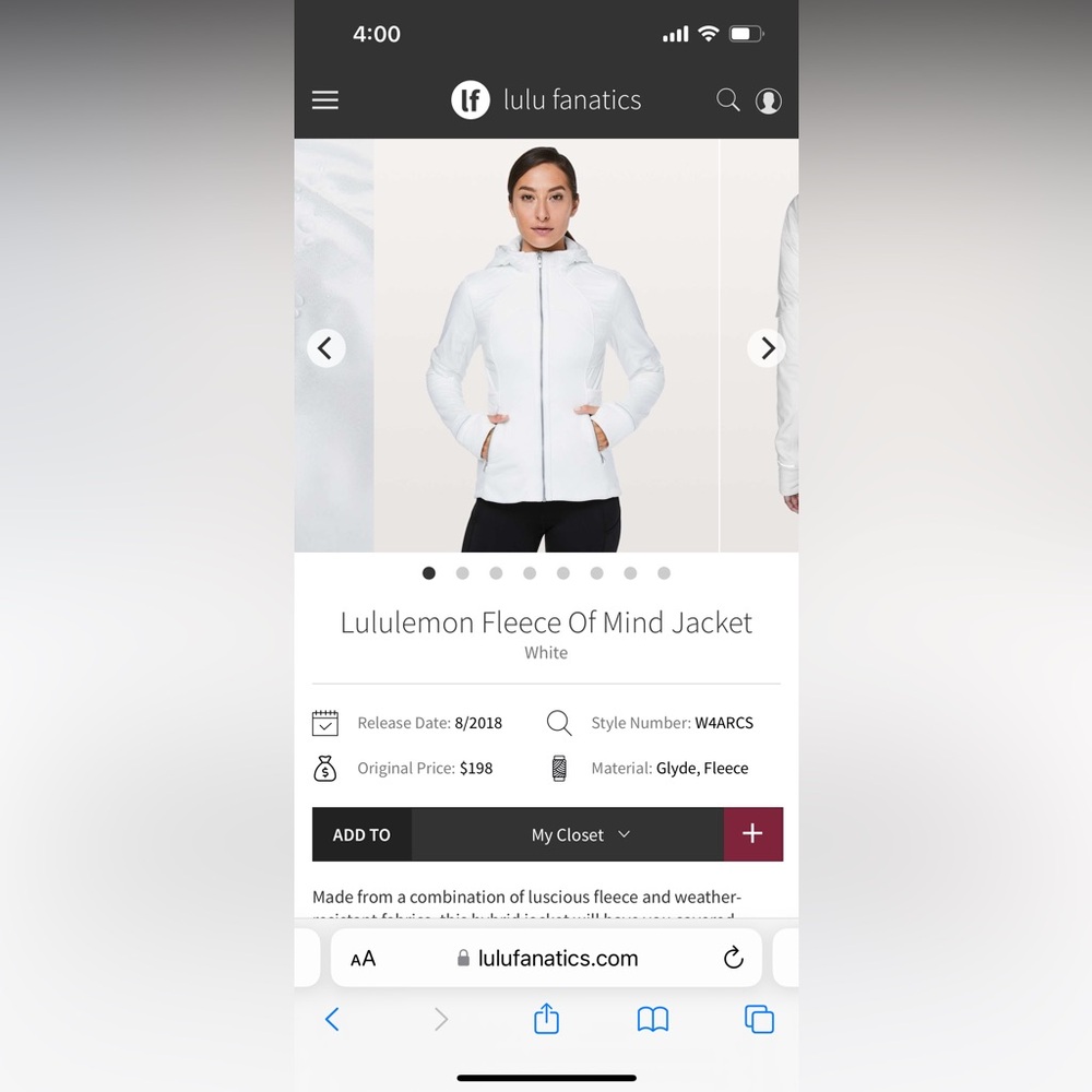 Lululemon fleece of mind jacket